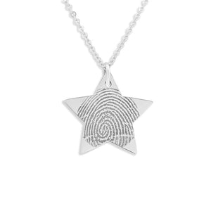 EverWith Engraved Star Fingerprint Memorial Pendant