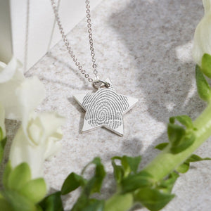 EverWith Engraved Star Fingerprint Memorial Pendant