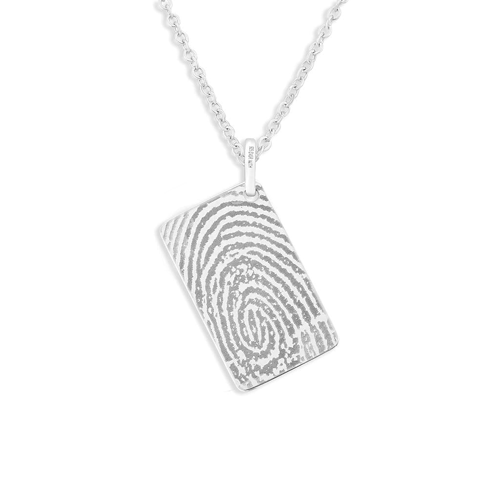 Load image into Gallery viewer, EverWith Engraved Love Tag Fingerprint Memorial Pendant with Fine Crystals