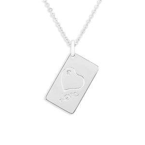 EverWith Engraved Love Tag Handwriting Memorial Pendant with Fine Crystals