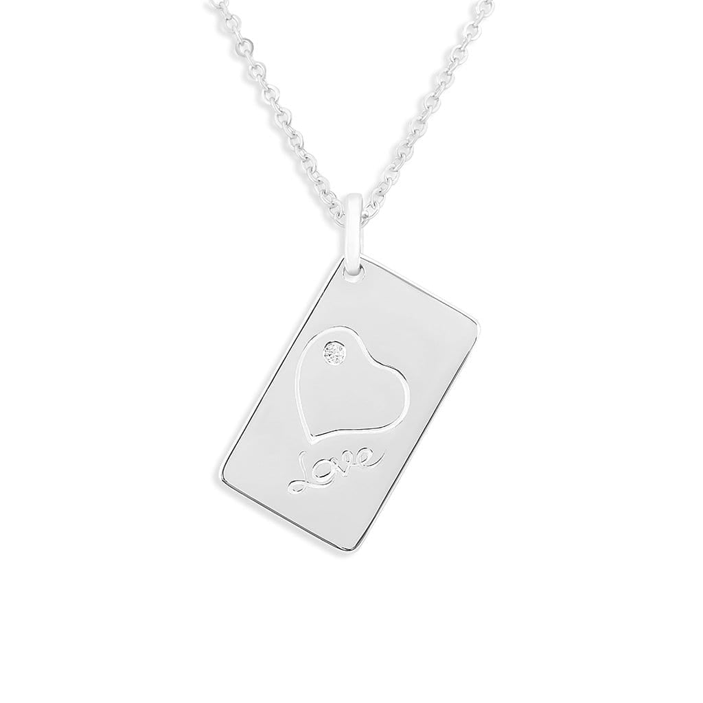 Load image into Gallery viewer, EverWith Engraved Love Tag Handprint or Footprint Memorial Pendant with Fine Crystals