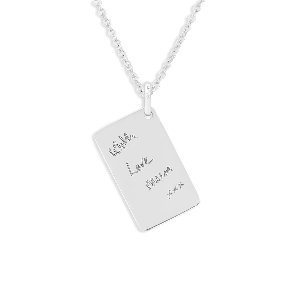 Load image into Gallery viewer, EverWith Engraved Love Tag Handwriting Memorial Pendant with Fine Crystals