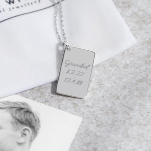 EverWith Engraved Love Tag Standard Engraving Memorial Pendant with Fine Crystals