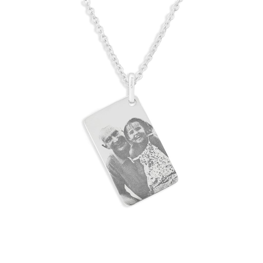 Load image into Gallery viewer, EverWith Engraved Love Tag Photo Engraving Memorial Pendant with Fine Crystals