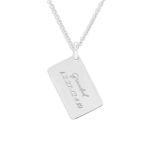 EverWith Engraved Love Tag Standard Engraving Memorial Pendant with Fine Crystals