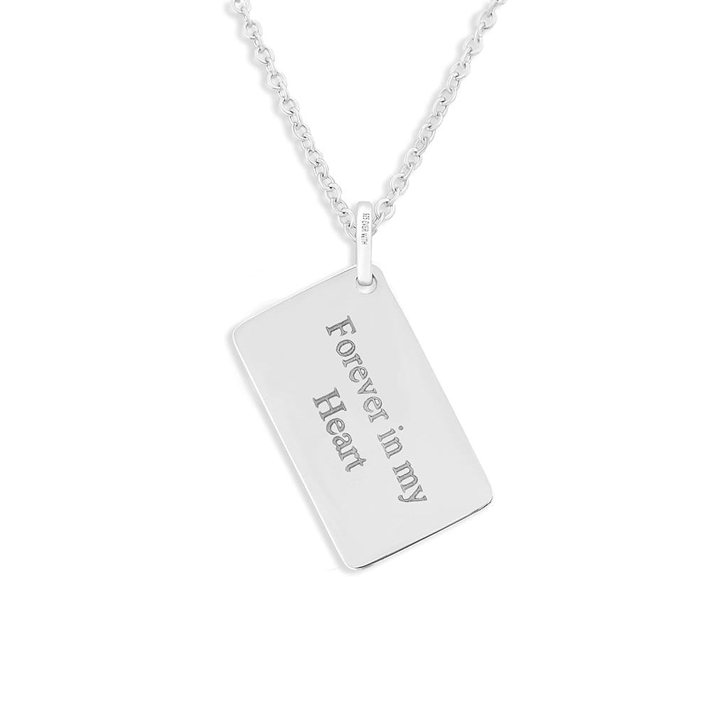 EverWith Engraved Love Tag Standard Engraving Memorial Pendant with Fine Crystals