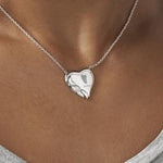 EverWith Engraved Winged Heart Handprint or Footprint Memorial Necklace