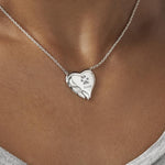 EverWith Engraved Winged Heart Pawprint Memorial Necklace