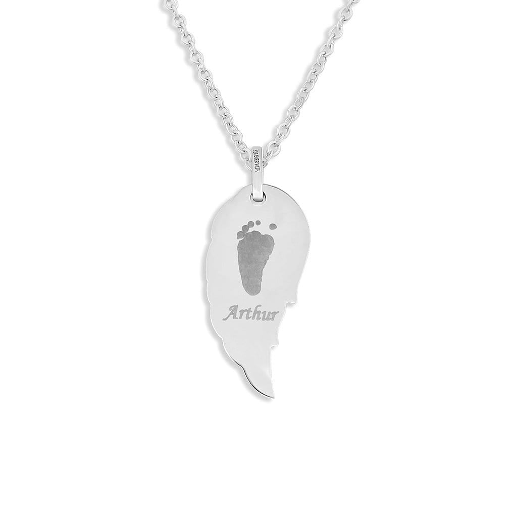 Load image into Gallery viewer, EverWith Engraved Wing Handprint or Footprint Memorial Pendant