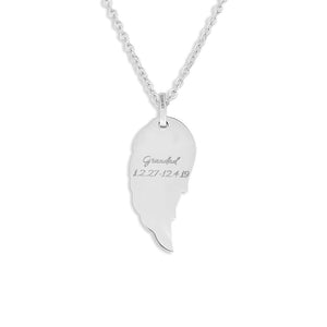 EverWith Engraved Wing Standard Engraving Memorial Pendant