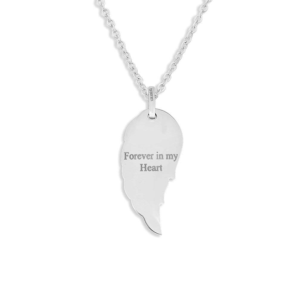 Load image into Gallery viewer, EverWith Engraved Wing Standard Engraving Memorial Pendant