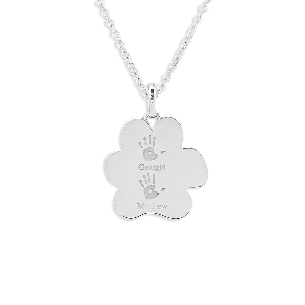 Load image into Gallery viewer, EverWith Engraved Paw Print Memorial Handprint or Footprint Pendant with Fine Crystals