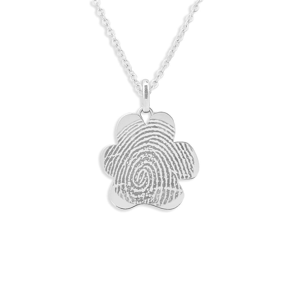 Load image into Gallery viewer, EverWith Engraved Paw Print Memorial Fingerprint Pendant with Fine Crystals