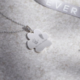 EverWith Engraved Paw Print Memorial Handprint or Footprint Pendant with Fine Crystals