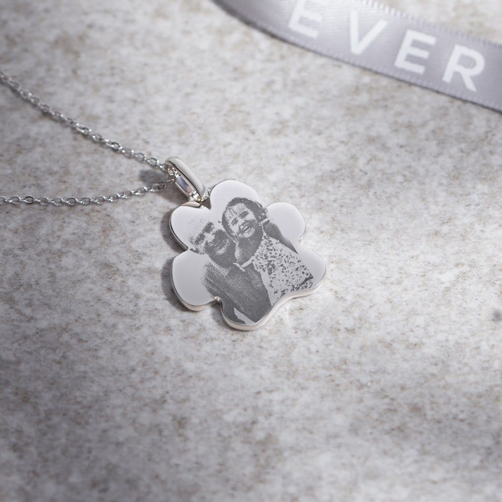 Load image into Gallery viewer, EverWith Engraved Paw Print Memorial Photo Engraving Pendant with Fine Crystals