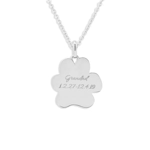 EverWith Engraved Paw Print Memorial Standard Engraving Pendant with Fine Crystals