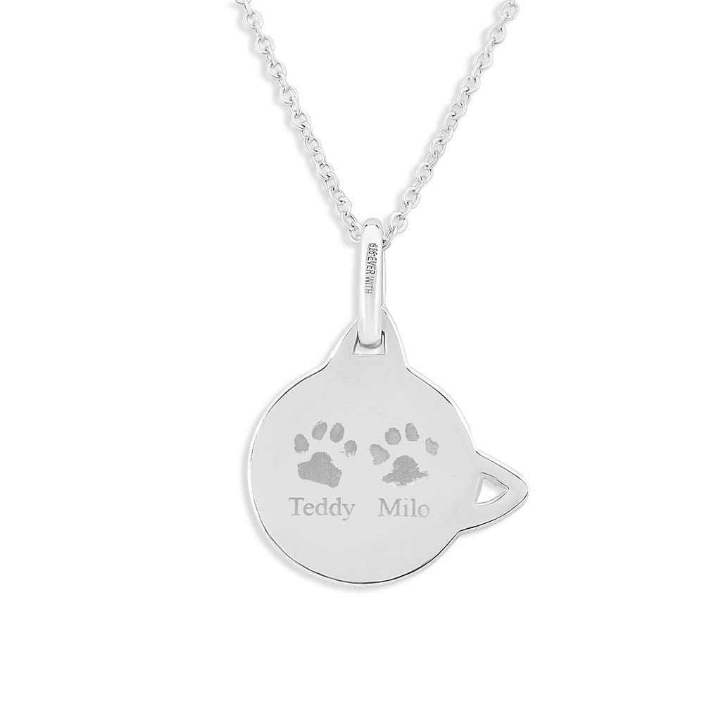 Load image into Gallery viewer, EverWith Engraved Cat Pawprint Memorial Pendant with Fine Crystal