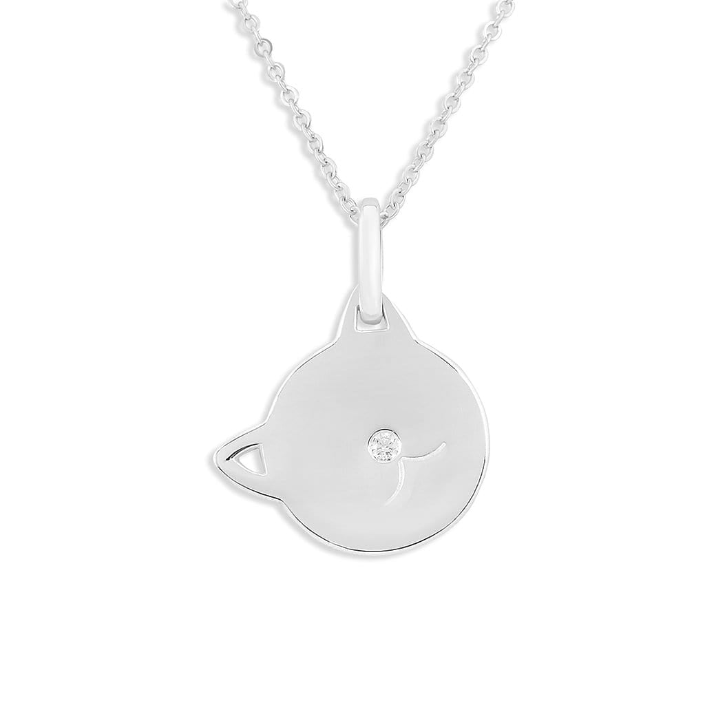 Load image into Gallery viewer, EverWith Engraved Cat Fingerprint Memorial Pendant with Fine Crystal