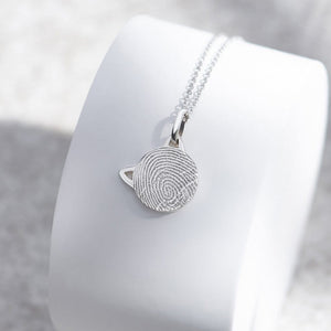 EverWith Engraved Cat Fingerprint Memorial Pendant with Fine Crystal