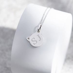 EverWith Engraved Cat Standard Engraving Memorial Pendant with Fine Crystal