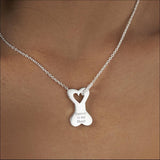 EverWith Engraved Dog Bone Standard Engraving Memorial Necklace with Fine Crystals