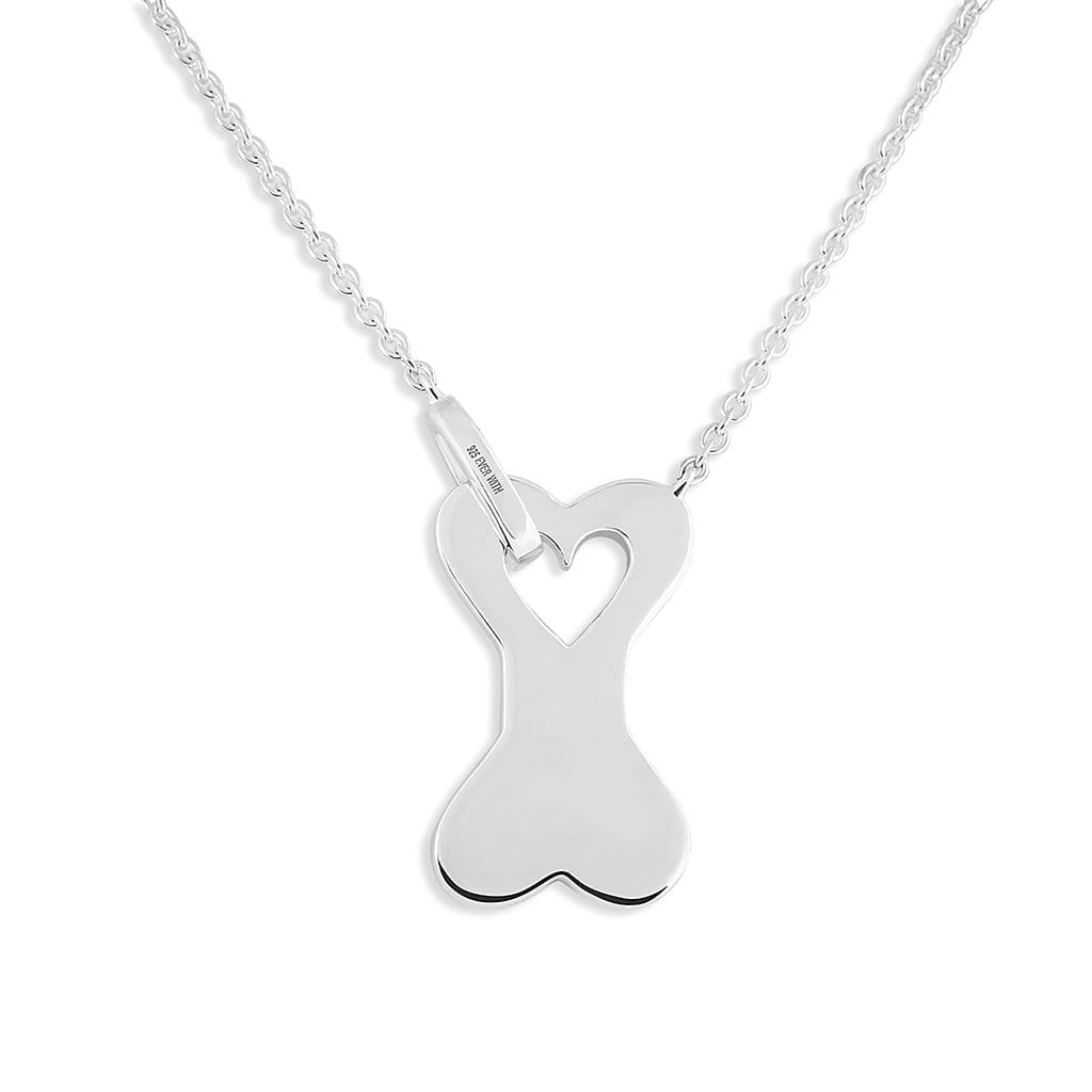 Load image into Gallery viewer, EverWith Engraved Dog Bone Handprint or Footprint Memorial Necklace with Fine Crystals