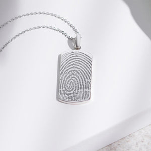 EverWith Engraved Tag Fingerprint Memorial Pendant