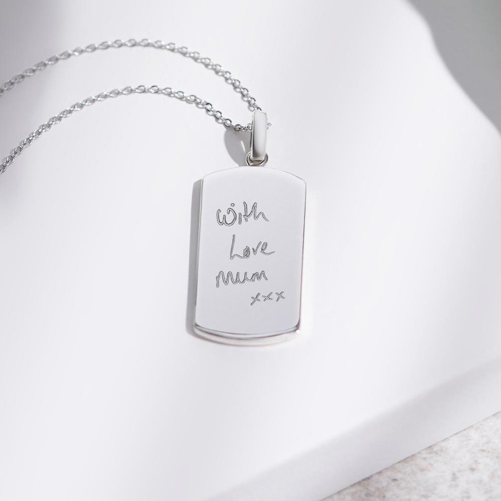 Load image into Gallery viewer, EverWith Engraved Tag Handwriting Memorial Pendant