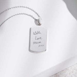 EverWith Engraved Tag Handwriting Memorial Pendant