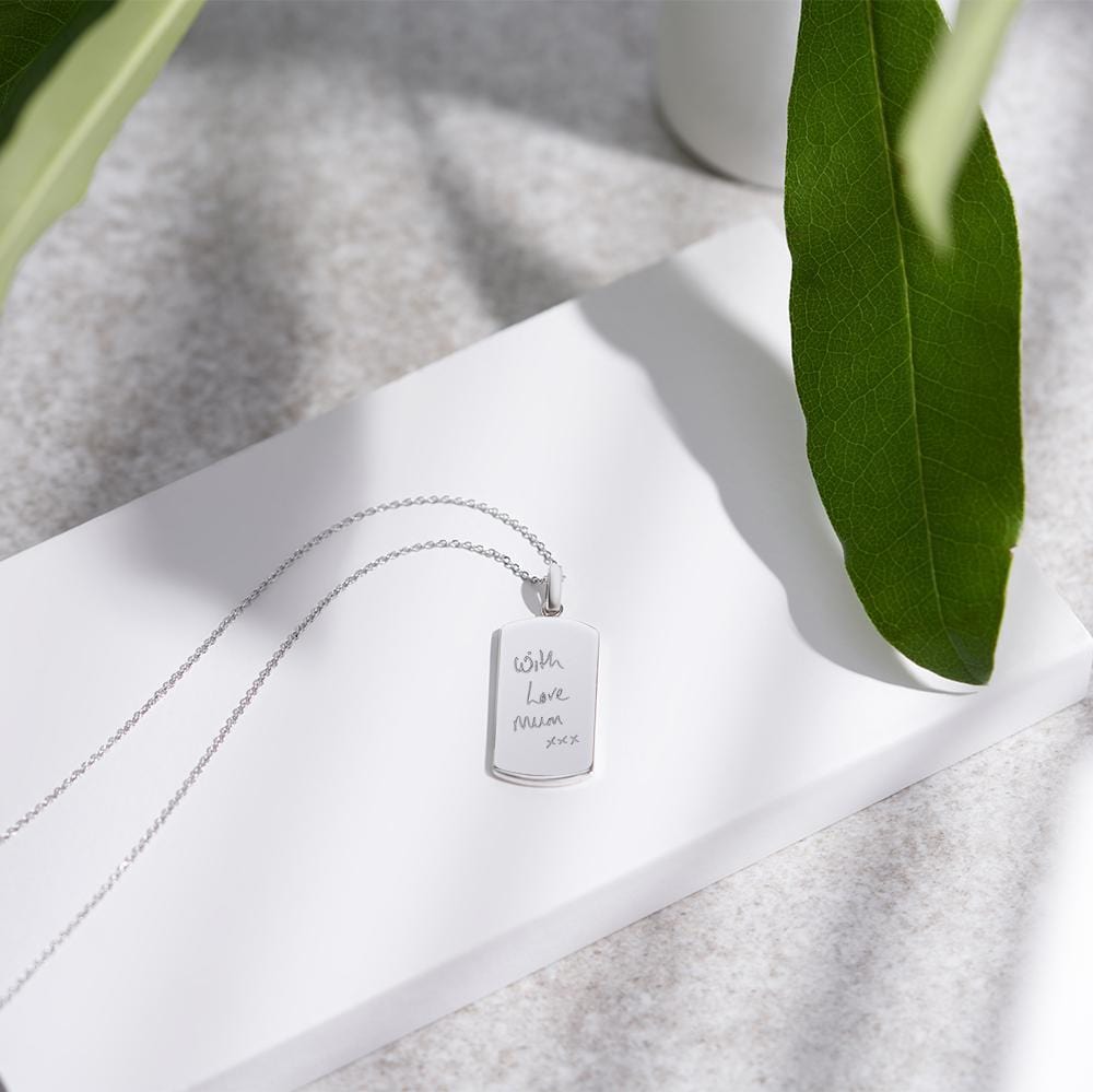 Load image into Gallery viewer, EverWith Engraved Tag Handwriting Memorial Pendant