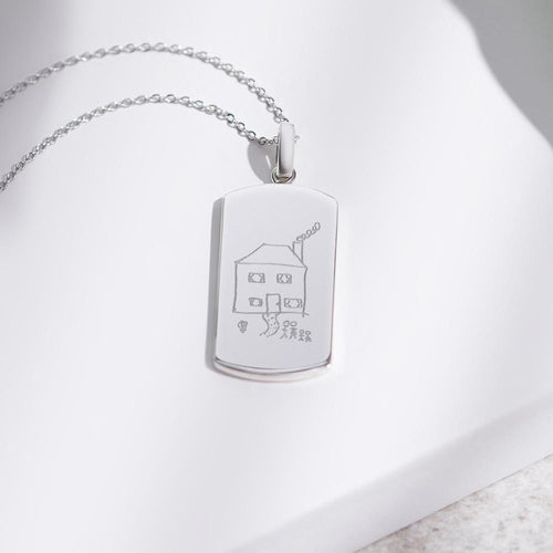 EverWith Engraved Tag Drawing Memorial Pendant