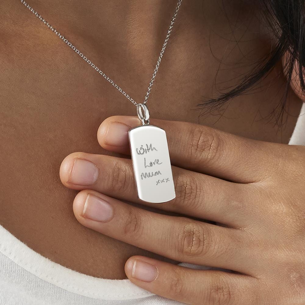 Load image into Gallery viewer, EverWith Engraved Tag Handwriting Memorial Pendant