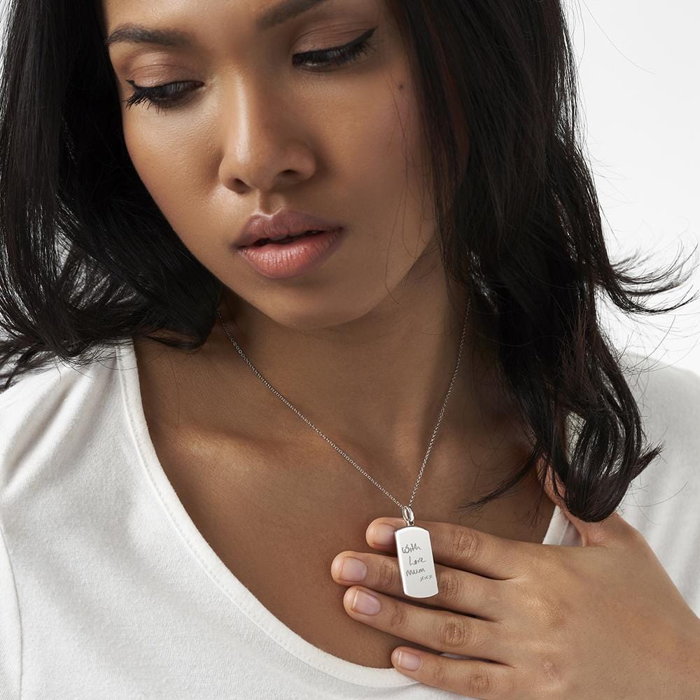 Load image into Gallery viewer, EverWith Engraved Tag Handwriting Memorial Pendant