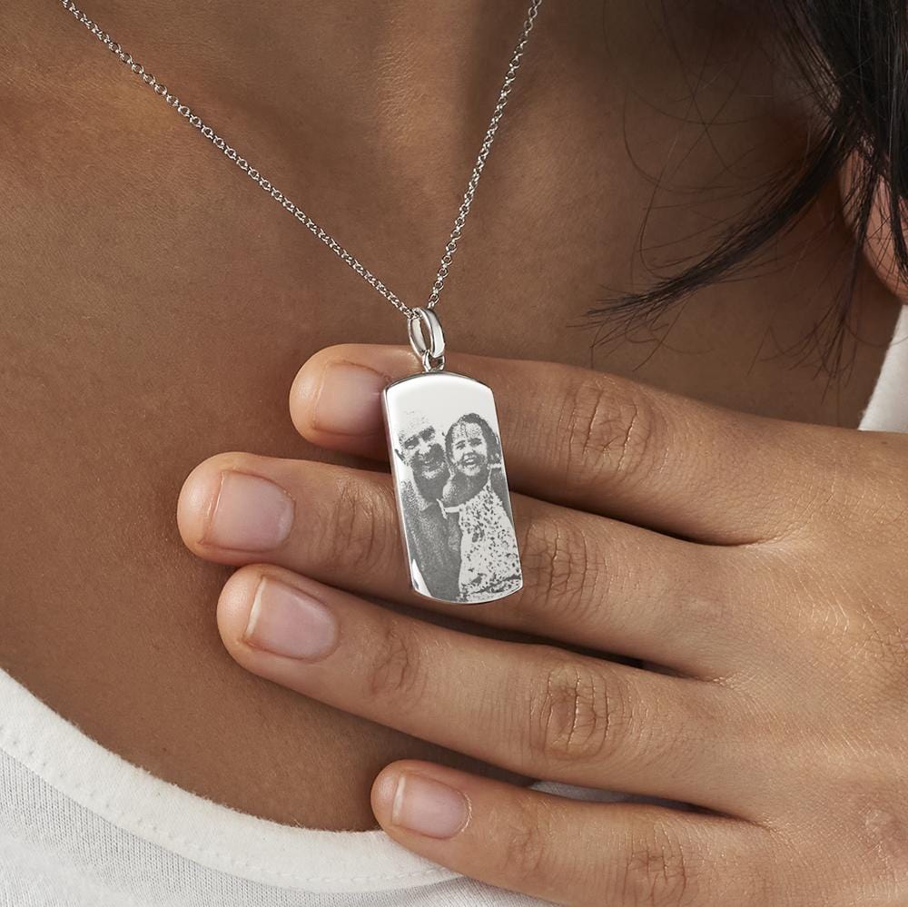 Load image into Gallery viewer, EverWith Engraved Tag Photo Engraving Memorial Pendant