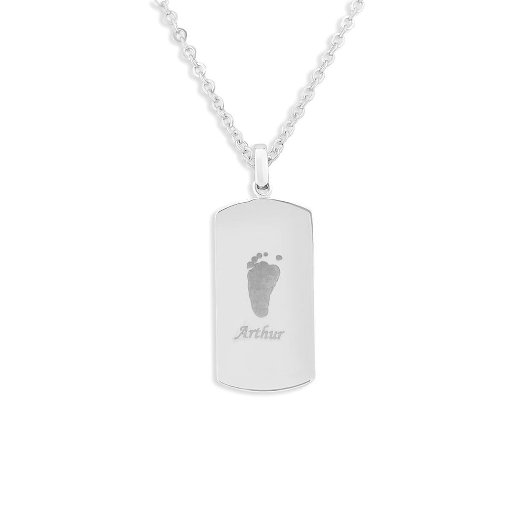Load image into Gallery viewer, EverWith Engraved Tag Handprint or Footprint Memorial Pendant