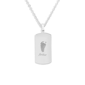 EverWith Engraved Tag Handprint or Footprint Memorial Pendant