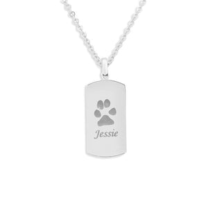 EverWith Engraved Tag Pawprint Memorial Pendant