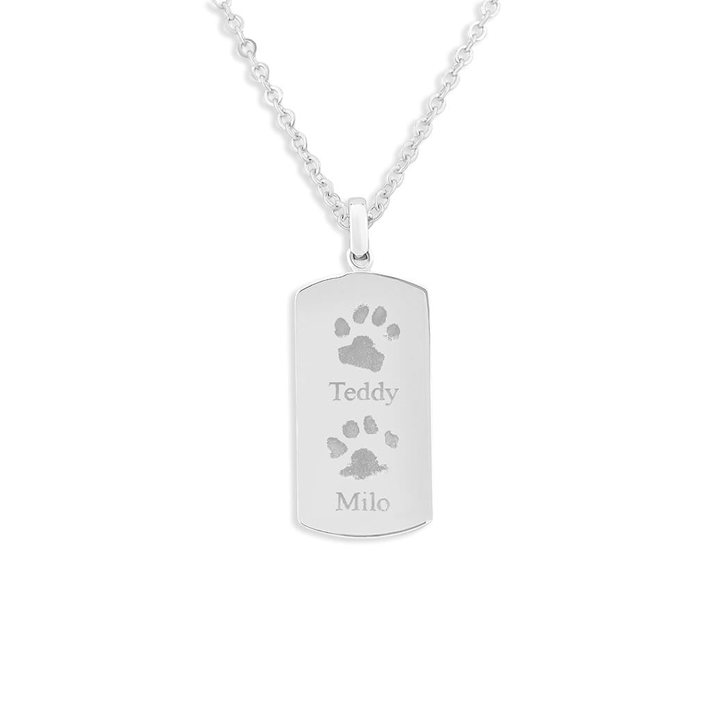 EverWith Engraved Tag Pawprint Memorial Pendant