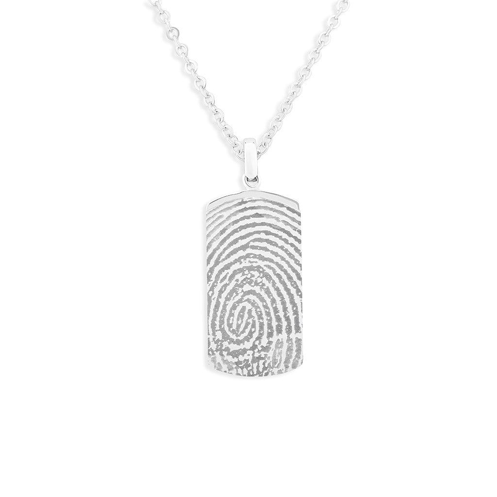 Load image into Gallery viewer, EverWith Engraved Tag Fingerprint Memorial Pendant