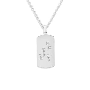 EverWith Engraved Tag Handwriting Memorial Pendant