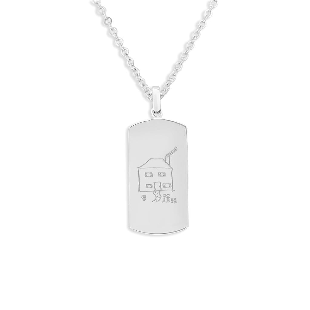 Load image into Gallery viewer, EverWith Engraved Tag Drawing Memorial Pendant