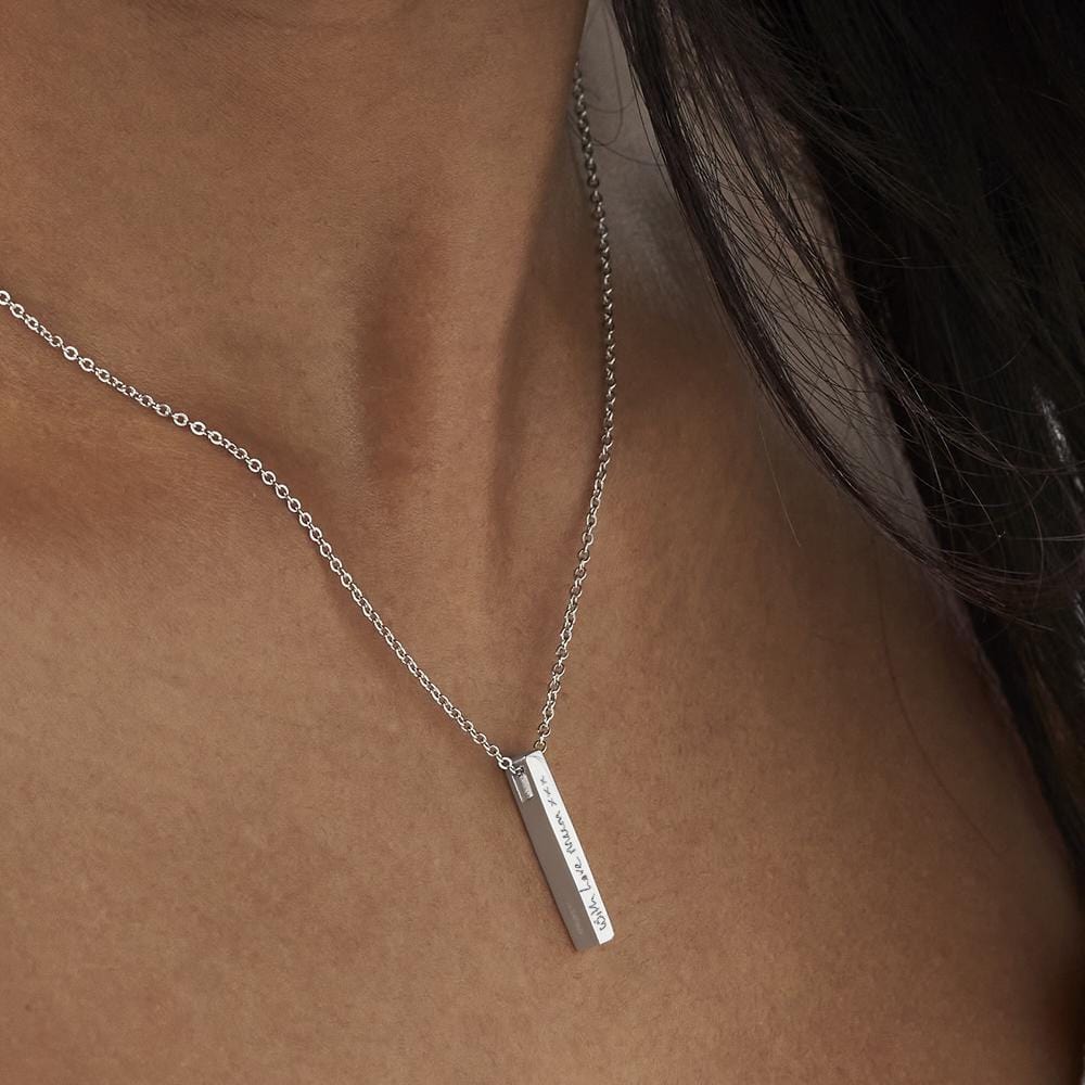 Load image into Gallery viewer, EverWith Engraved Short Bar Handwriting Memorial Pendant