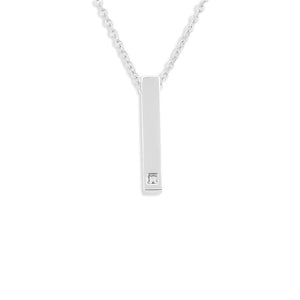 EverWith Engraved Short Bar Memorial Handwriting Pendant With Fine Crystal