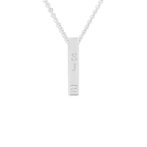 EverWith Engraved Short Bar Standard Engraving Memorial Pendant With Fine Crystal