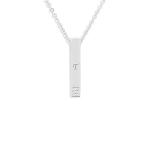 EverWith Engraved Short Bar Standard Engraving Memorial Pendant With Fine Crystal