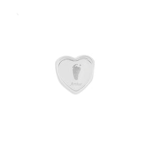 EverWith Engraved Heart Handprint or Footprint Memorial Charm Bead