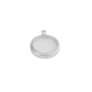 EverWith Small Round Glass Locket Sterling Silver Memorial Ashes Locket