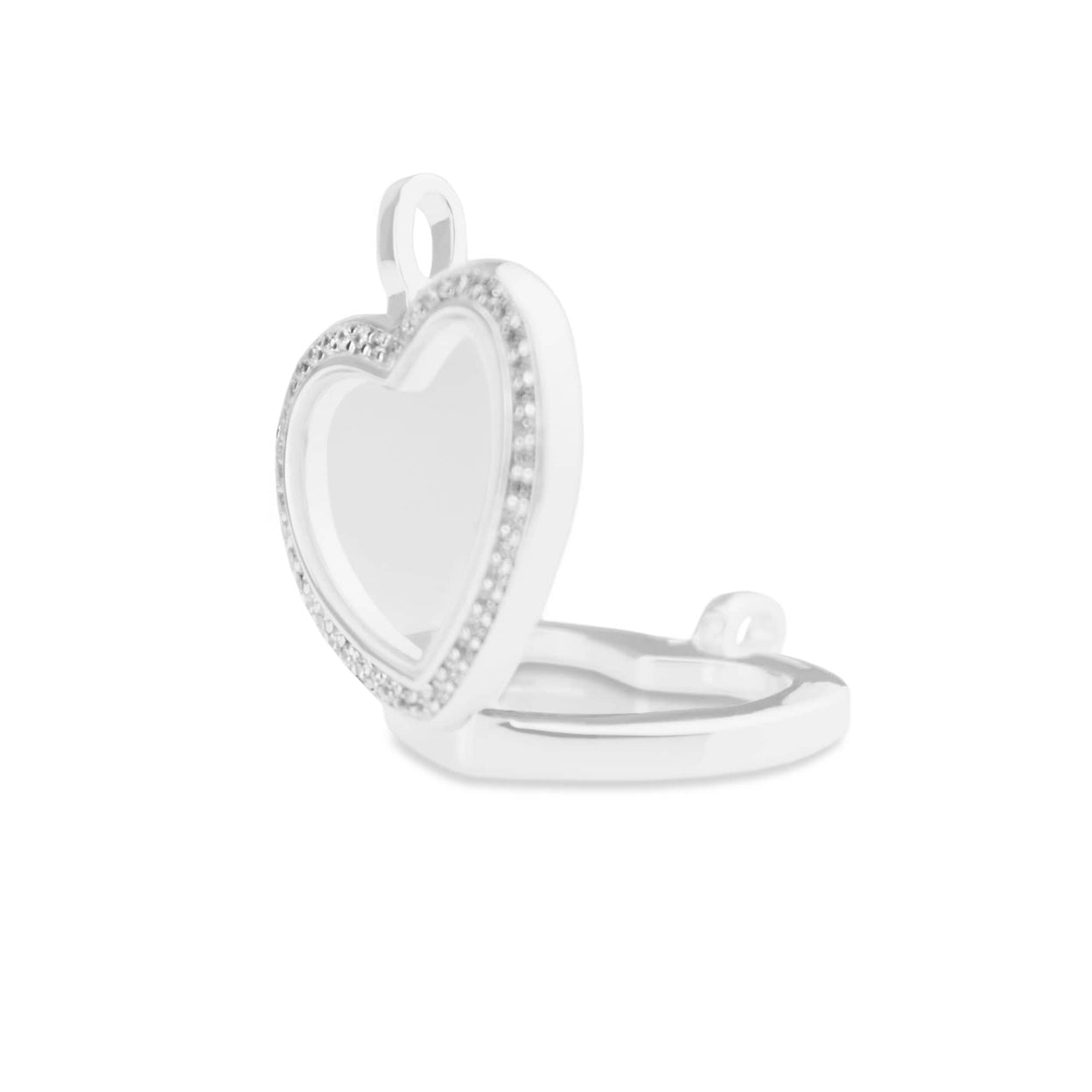 Load image into Gallery viewer, EverWith Small Heart Glass Locket Sterling Silver Memorial Ashes Locket With Fine Crystals