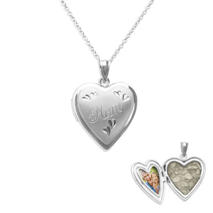 EverWith Mum Heart Shaped Sterling Silver Memorial Ashes Locket