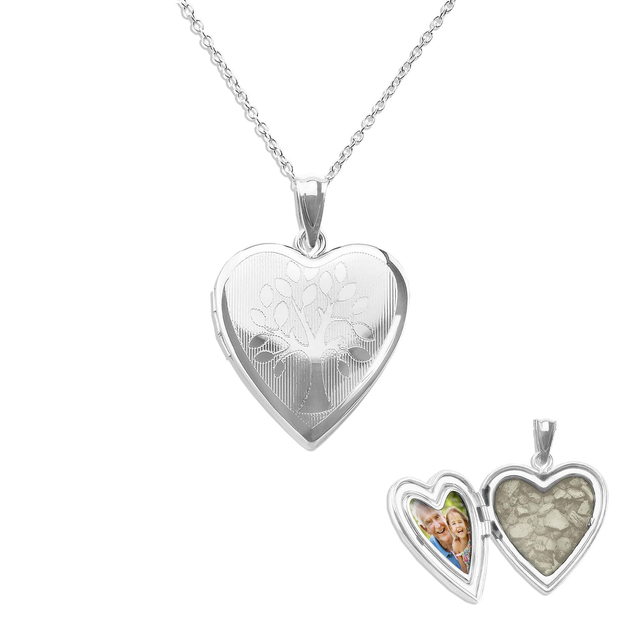 Load image into Gallery viewer, EverWith Tree of Life Heart Shaped Sterling Silver Memorial Ashes Locket